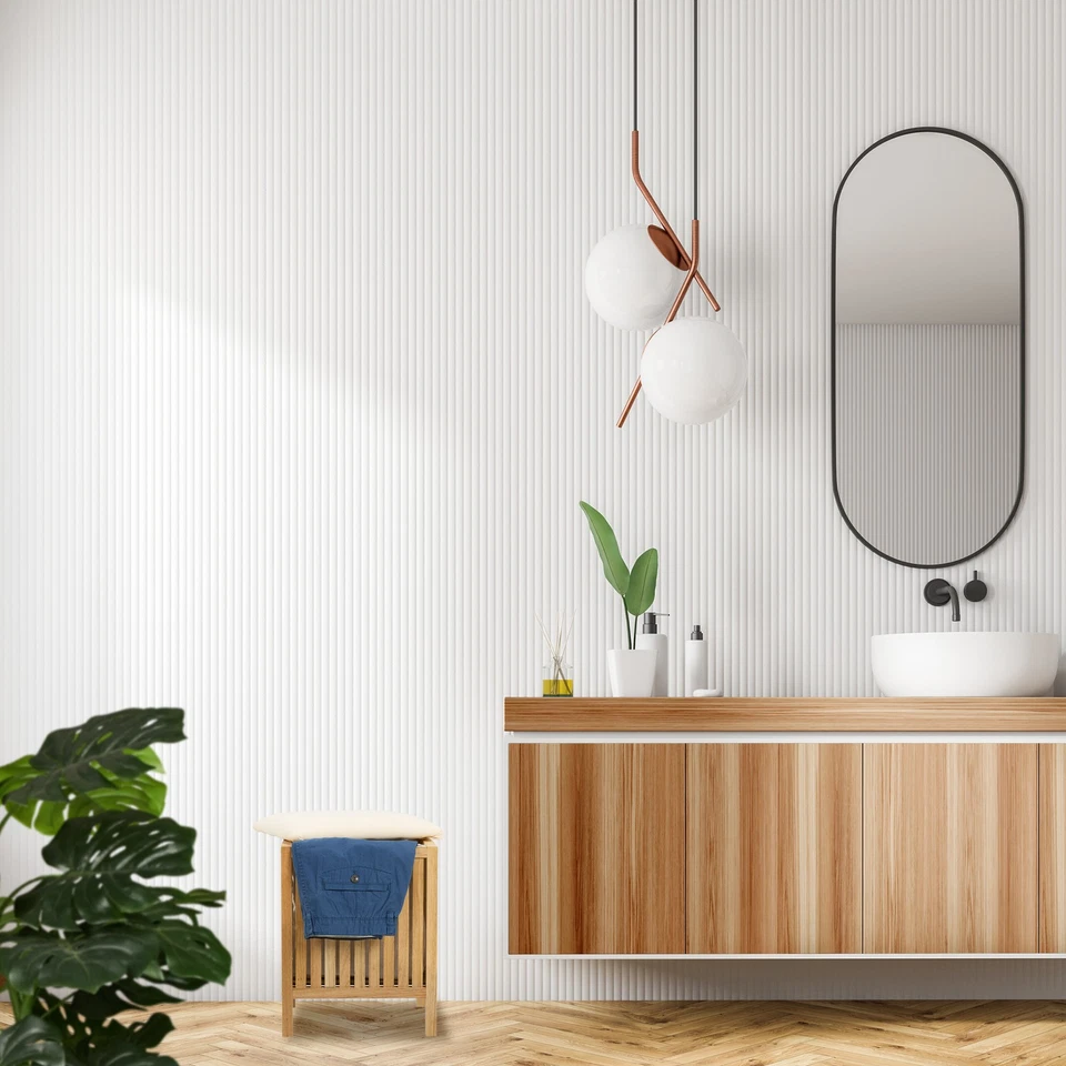 Wäschekorb Wäschehocker Wäschepuff Wäschekiste Badezimmerhocker Badehocker Sitz - Bild 2 von 4