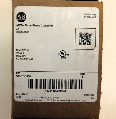 ALLEN-BRADLEY 500-TOD930, SER 1, CONTACTOR