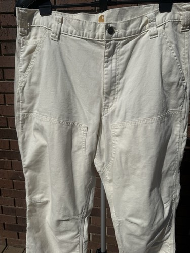 Carhartt Relaxed Fit Natural 102802 NAT Carpenter Jeans Double Knee Size 36 X 36 - Picture 2 of 10