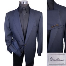 Corneliani Navy Blue Gold Button Blazer Jacket Tailored See Measurements