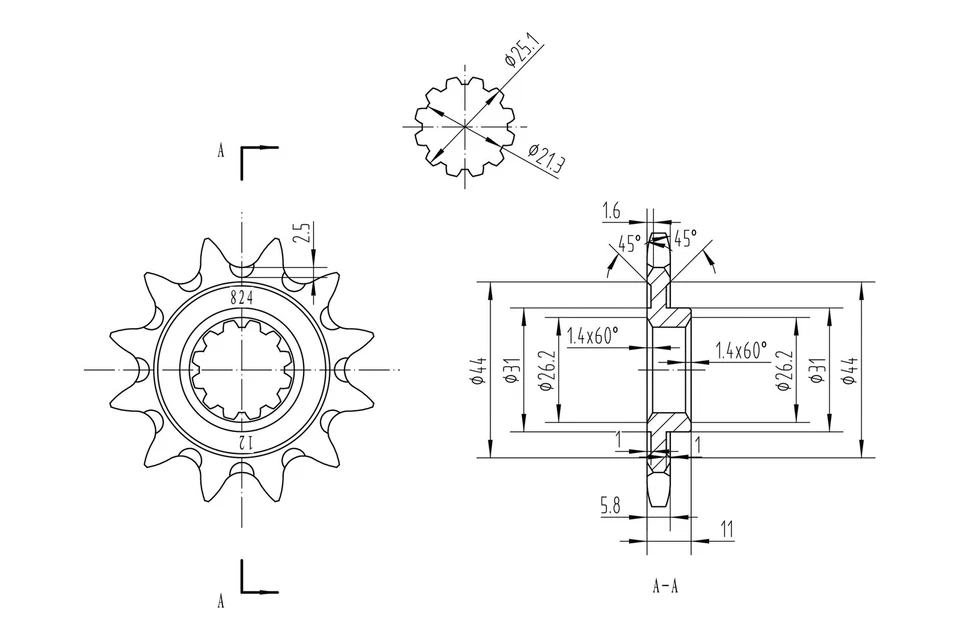For Husqvarna TE250 2004-2012 BikeMaster 965537 520 Series Front Sprocket Foto 2 de 2