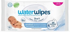 Sensitive Newborn Baby Wipes, 99.9 Purified Water, 60 Count - Gentle Care