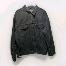 Levi's Denim Trucker Vintage 90s Jacket Mens Size XL Black Made In USA Custom