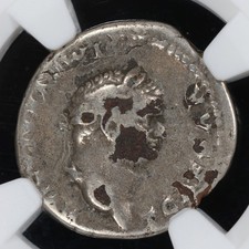 Titus 79-81 AD Roman Empire Plated Fourree Denarius Ancient Forgery Coin NGC