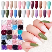 Press on Nails, 24 Colors 576PCS Medium Almond False Nails with 12 Sizes, Full 