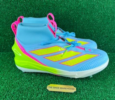 adidas adizero Impact+ 2.0 Men\'s Metal Baseball Cleats JH6717 Blue yellow pink adidas Adizero Impact+ 2.0 Cleats - Blue | adidas Switzerland main image 2