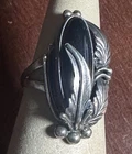 6.8g Nakai Sterling Silver Navajo Vintage Onyx Ring Size 8 Signed