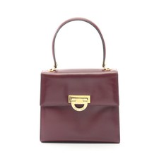 CELINE Handbag Leather Burgundy Gold Hardware #RC4349