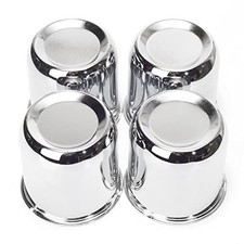 4PCS 2.89" Push Through Wheel Center Caps Chrome Silver Truck Trailer Wheels