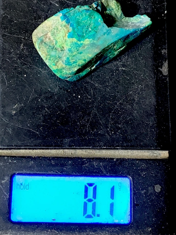 Cristal de crisócola de sílice y gema de tenorita raro de 8,1 gramos Foto 2 de 4