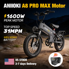 20" Fat Tire electric bike 1600W 31MPH Off-Road Commute EBIKE 48V 60AH 2026 US