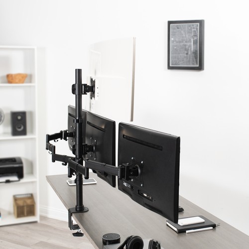 VIVO Quad Monitor Heavy Duty Desk Mount 3 + 1, Holds Computer Screens up to 24" - 第 8/8 張圖片