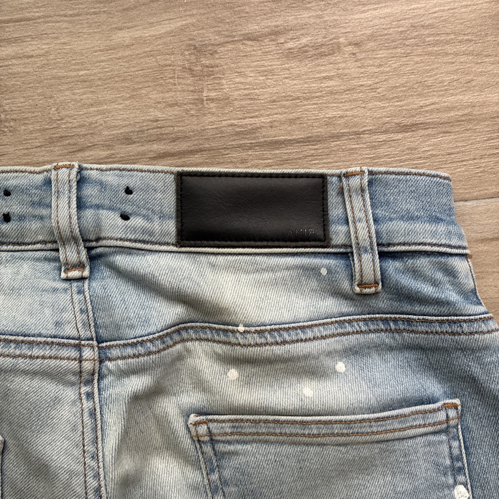 Amiri MX1 Biker Patch Jeans Clay Indigo Distressed Size 30 Authentic Rare image 10