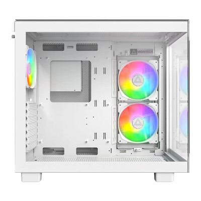 MONTECH King 65 PRO ATX Mid Tower Gaming PC Gehäuse - Weiß mit transparenter Seite