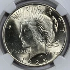 1925 Peace Dollar 1.00. NGC MS 64. White.