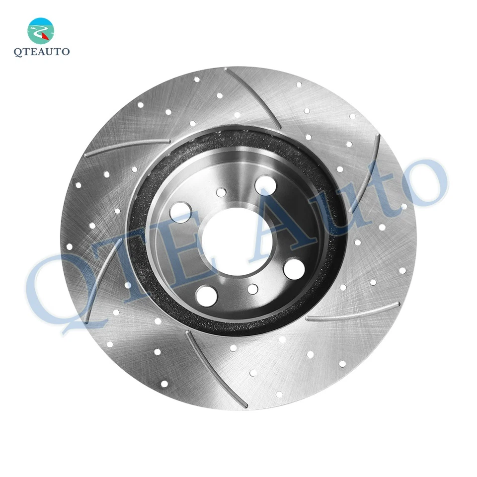 Front 255mm Drilled Slotted Brake Disc Rotors For 2004-2006 Scion XA Base - Image 4 of 4