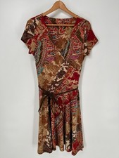 Lauren Ralph Lauren Dress Womens Medium Paisley Wrap Belted Multicolor