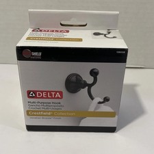 Delta Crestfield Double Bathroom Towel Robe Hook in Venetian Bronze