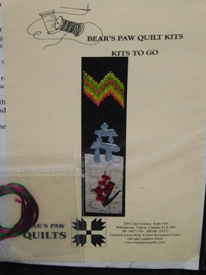 Bear's Paw Quilt Kit Yukon Canada Inuit Inuksuk Aurora Fireweed NEW With Fabric