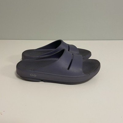 OOFOS OOahh Slide Sandals Blue Recovery Footwear Women's 7 Mens 5 EU 38