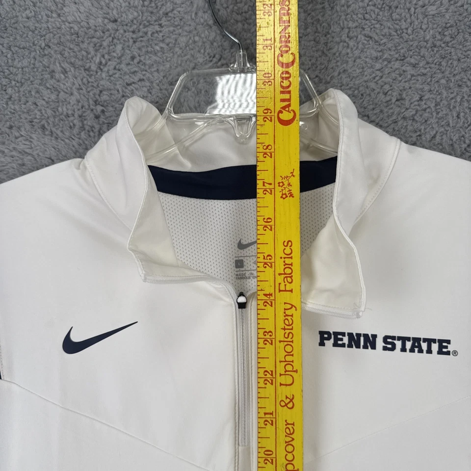 Penn State Nittany Lions Jacket Mens Large On Field 1/4 Zip White Windbreaker - Image 4 of 4
