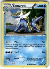 Samurott 31/114 Holo Rare Black & White Pokemon HP