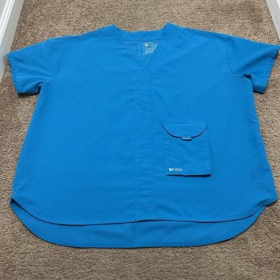 Figs Women s Size Large Jena V Crossover Extreme Blue 5217 Scrub Top