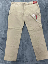 Faded Glory Chino Pants Womens 18T Beige Solid Straight Leg Low Rise Medium Wash
