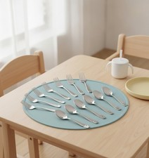 Toddler Utensils Set, 14 Pc, Silver, Polished, Dishwasher Safe