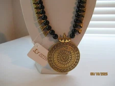 Vintage Ethnic Bohemaian Jewels Galaxy gold tone necklace