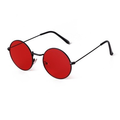 Runde Sonnenbrille Hippie Vintage Street Style Cyberpunk Brillen Metallrand f...