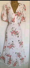 Vintage 1940s 1950s style Cream floral Maxi party tea dress Size 20 to 22 