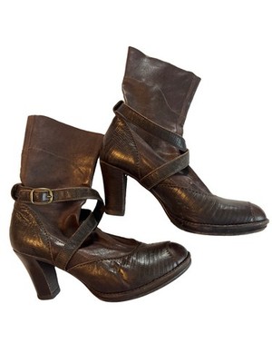 Heuoy Beyueliu Women s Size 38.5 Leather Brown Handmade In Italy