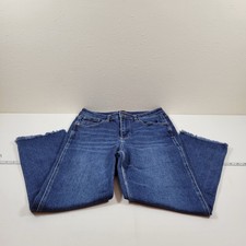 Judy Blue Straight Leg Jeans Womens 7/28 Blue Excellent Frayed Hem High Rise