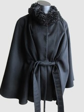 Women's Sz XXL Brand New 100 Cashmere Wrap Cape Shawl Mink Fur Roses