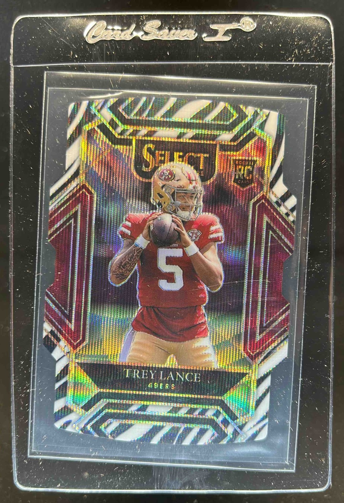 2021 Select Trey Lance RC Zebra Prizm Die Cut Rookie Club #245 49ers