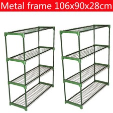 2x Greenhouse 4 Tier Staging Shed Garage Storage Steel Shelving Shelves Racking