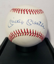 Mickey Mantle Autographed Baseball Beckett Grade MINT 9 with LOA & JSA Hologram