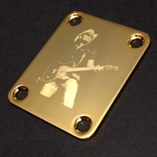 GUITAR NECK PLATE Custom Engraved Etched - Fits Fender - BRAD PAISLEY - GOLD