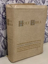 Vtg Holy Bible Golden Heritage Edition Self - Pronouncing KJV  Red Letter Tabs