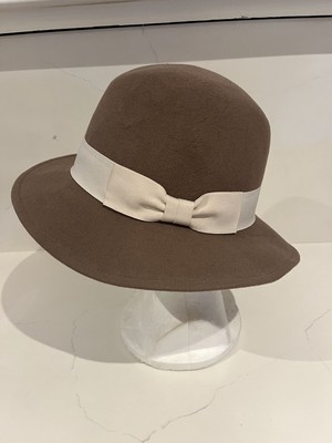 Hat Attack Taupe Wool Fedora With Ivory Band
