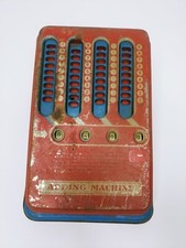 Vintage 40's Wolverine Manual Toy Hand Adding Machine Tin Metal Calculator Works