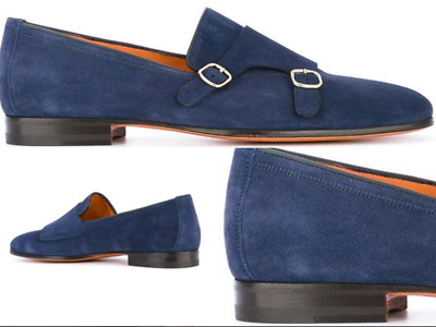 Santoni Chaussures Monk Loafers Double Moine Doppelmonk Mules Slip-Ons 41,5