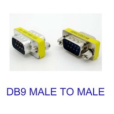 9 Pin RS-232 DB9 Male to Male Serial Cable Gender Changer Coupler Adapter