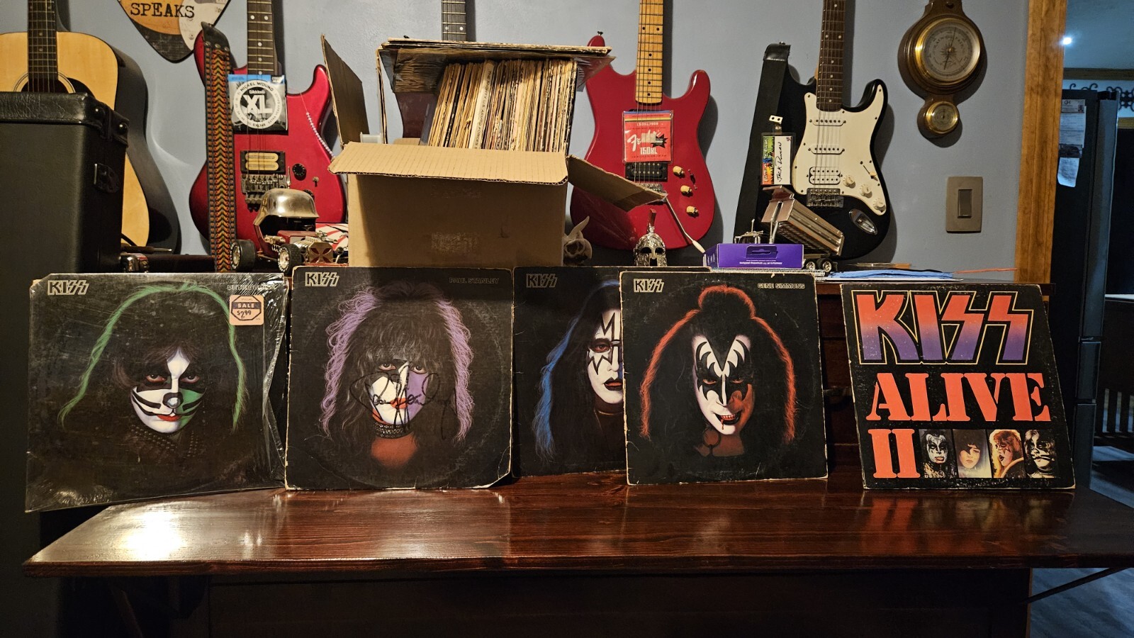 Kiss Vinyl Records Vintage Lot-Paul Stanley Auto! Original, Kiss Alive 2, Beth!-image