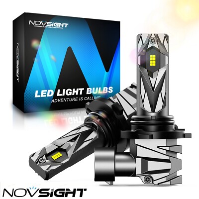 2x NOVSIGHT 9006 LED Headlight Bulb 6500K Super Bright High Lo Beam Lamp 16000LM