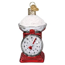 Old World Christmas Glass Blown Ornament, Kitchen Scale (With OWC Gift Box)
