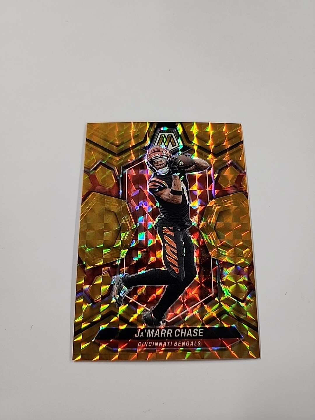 2024 Panini Mosaic Jamarr Chase #45 GOLD 1/10 Jersey Number Match ZI