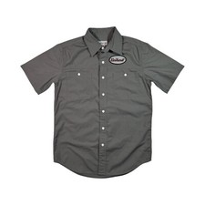 Vintage Carhartt Button Down Work Shirt Short Sleeve Grey Tee S / M
