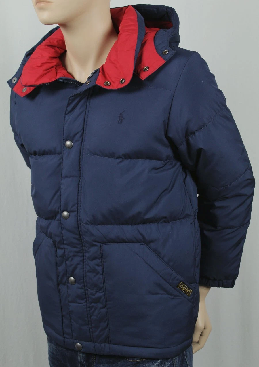 POLO RALPH LAUREN NAVY BLUE DOWN PUFFER COAT SKI NWT $175